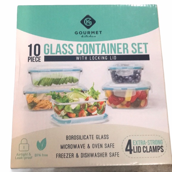 Gourmet Other - Gourmet Kitchen 10 Piece Glass Container Set
